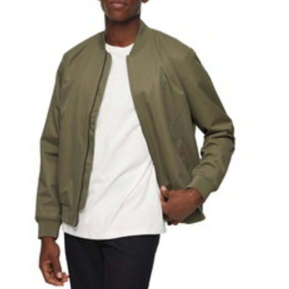 Topman Icon Bomber Jacket Dark Olive Green SIZE MEDIUM - Picture 2 of 7